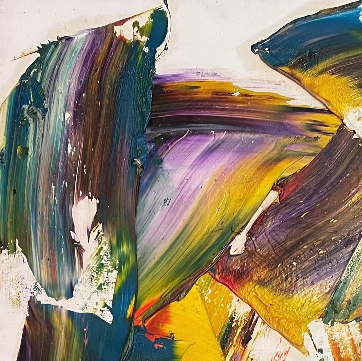 „Prism“ von Steven H. Rehfeld - Leuchtend farbenfrohes abstraktes Gemälde in Öl auf Holz im Angebot 6