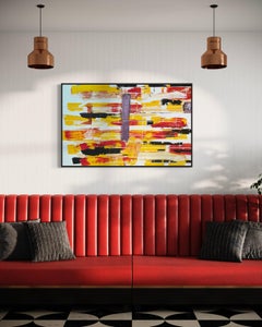 'Resonance' - Black, Red, and Yellow Vivid Contemporary Abstract Painting