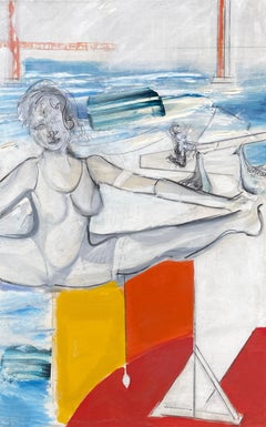 "San Francisco" by Rehfeld - Large Contemporary Figurative - Golden Gate Bridge