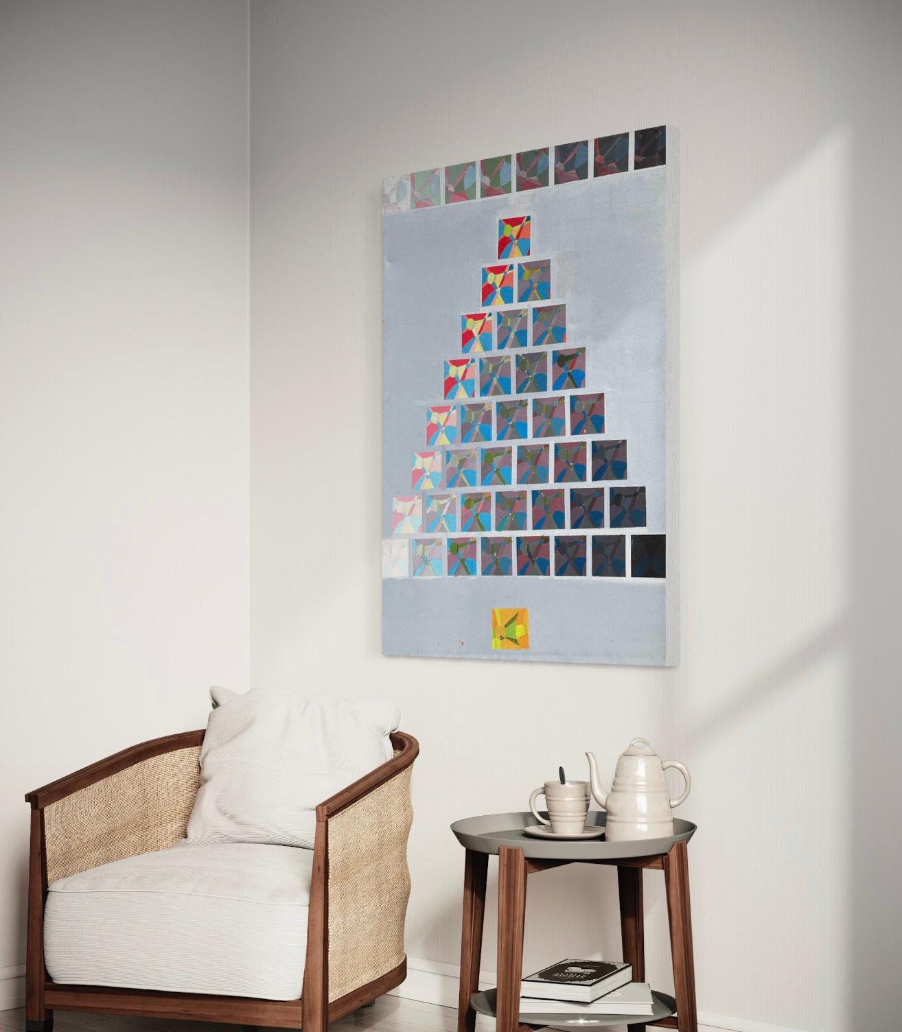 « San Miguel » de Steven H. Rehfeld - abstrait géométrique rouge, bleu et jaune en vente 10