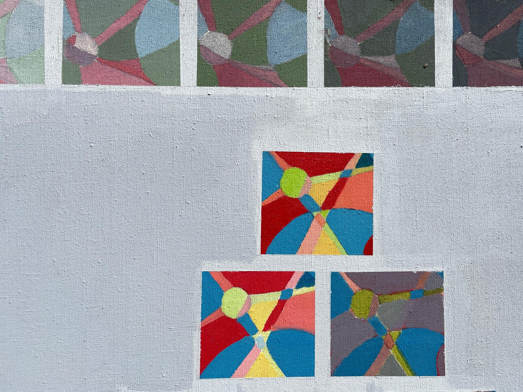 « San Miguel » de Steven H. Rehfeld - abstrait géométrique rouge, bleu et jaune en vente 2