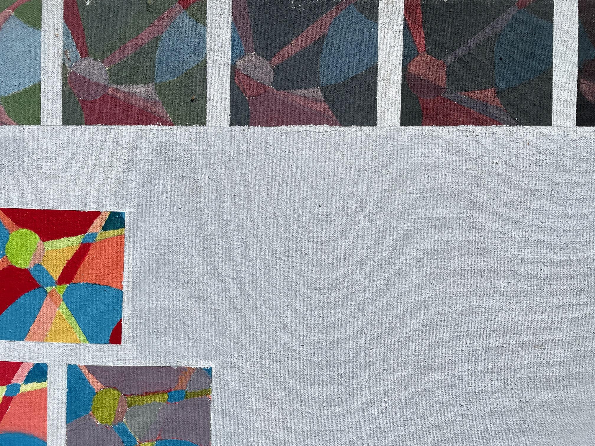 « San Miguel » de Steven H. Rehfeld - abstrait géométrique rouge, bleu et jaune en vente 3