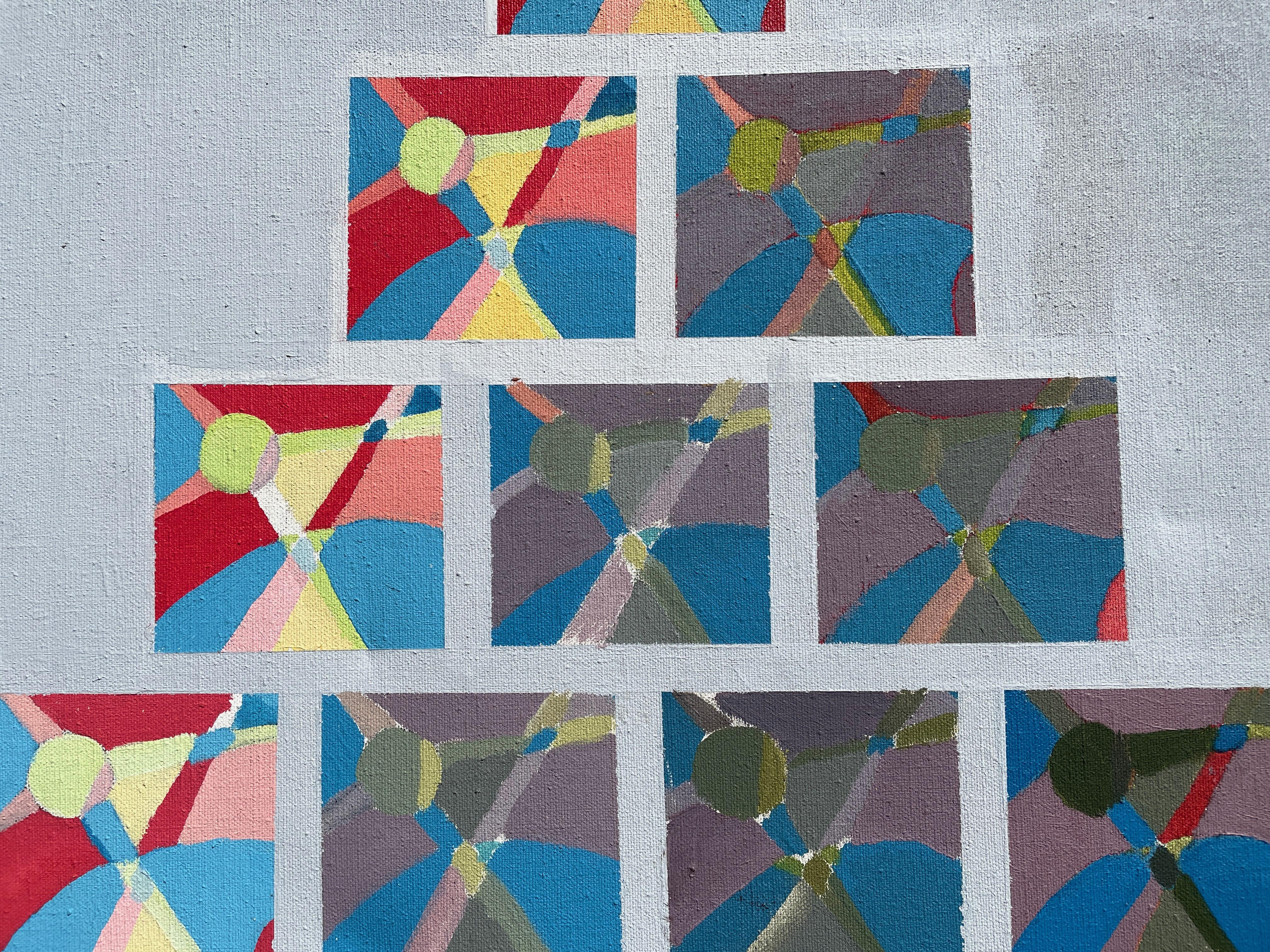 « San Miguel » de Steven H. Rehfeld - abstrait géométrique rouge, bleu et jaune en vente 4