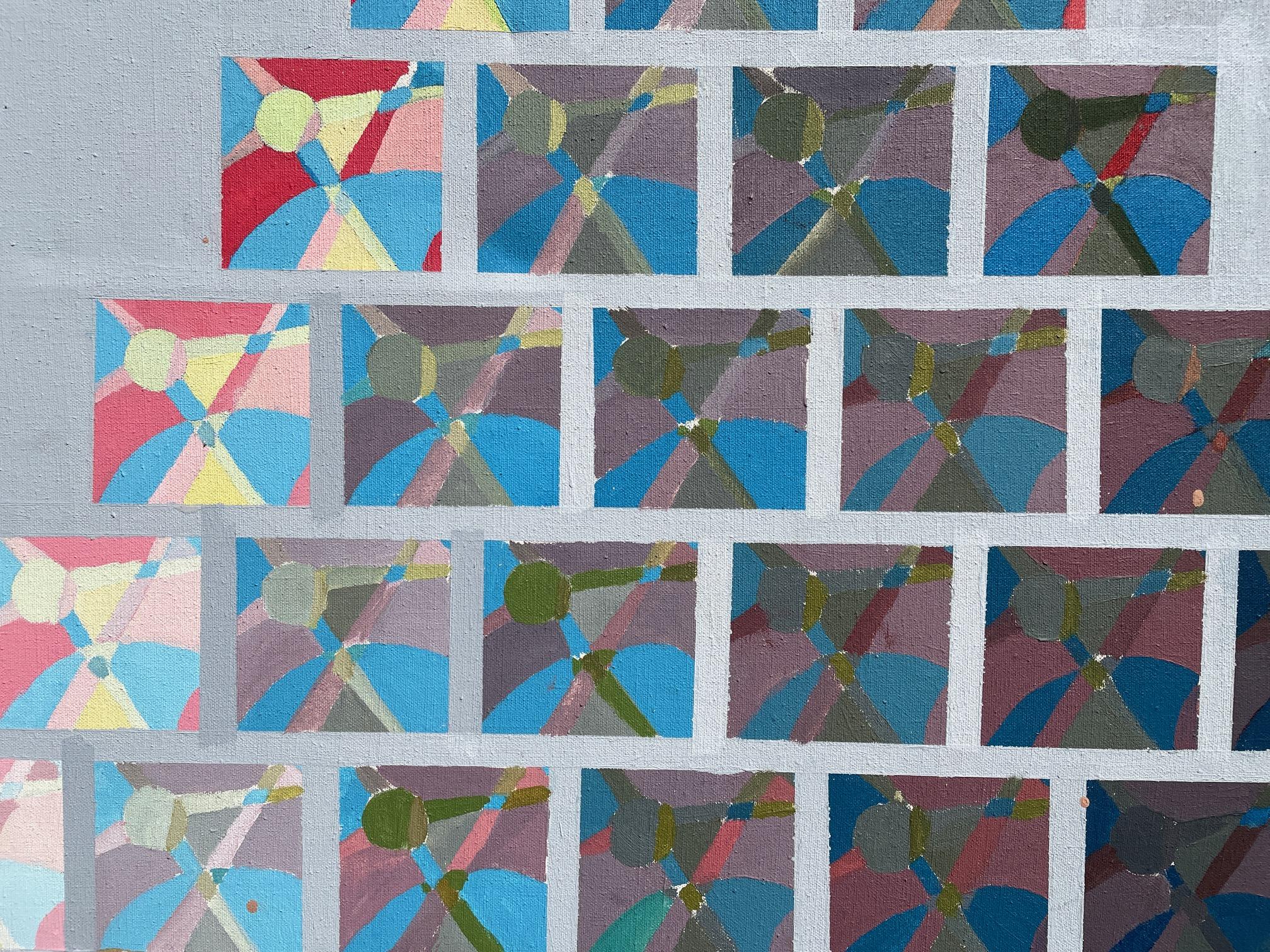 « San Miguel » de Steven H. Rehfeld - abstrait géométrique rouge, bleu et jaune en vente 5