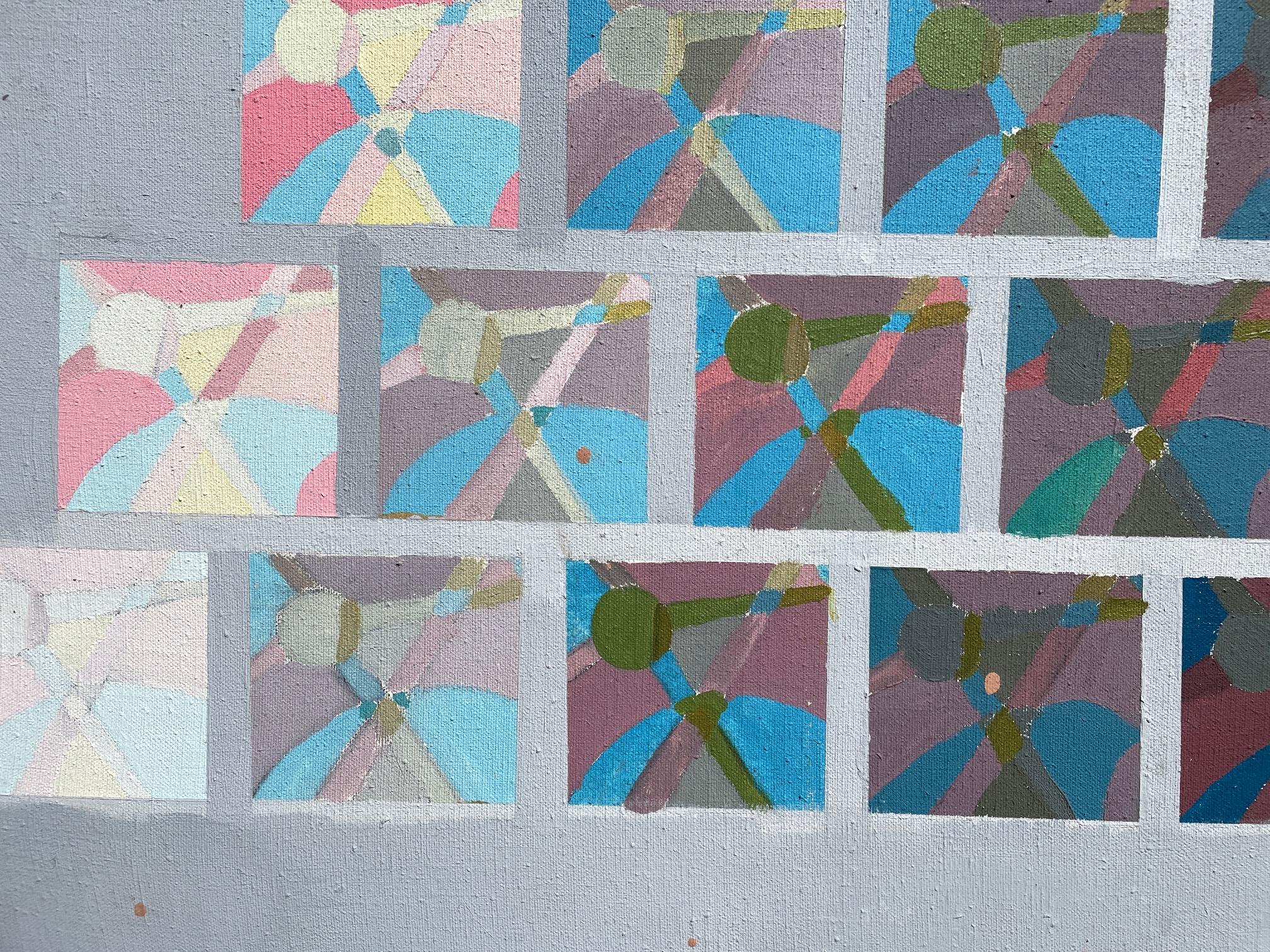 « San Miguel » de Steven H. Rehfeld - abstrait géométrique rouge, bleu et jaune en vente 6