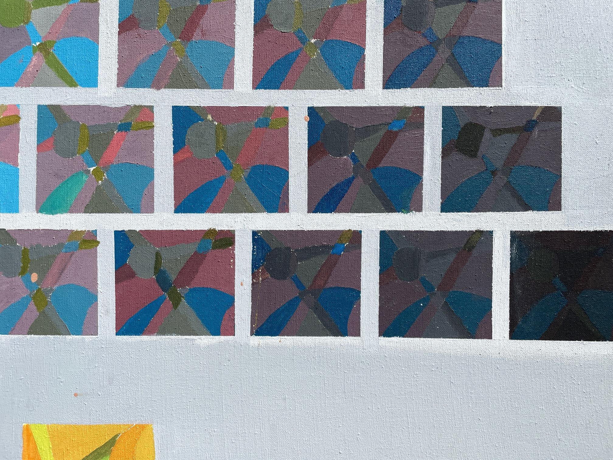 « San Miguel » de Steven H. Rehfeld - abstrait géométrique rouge, bleu et jaune en vente 7