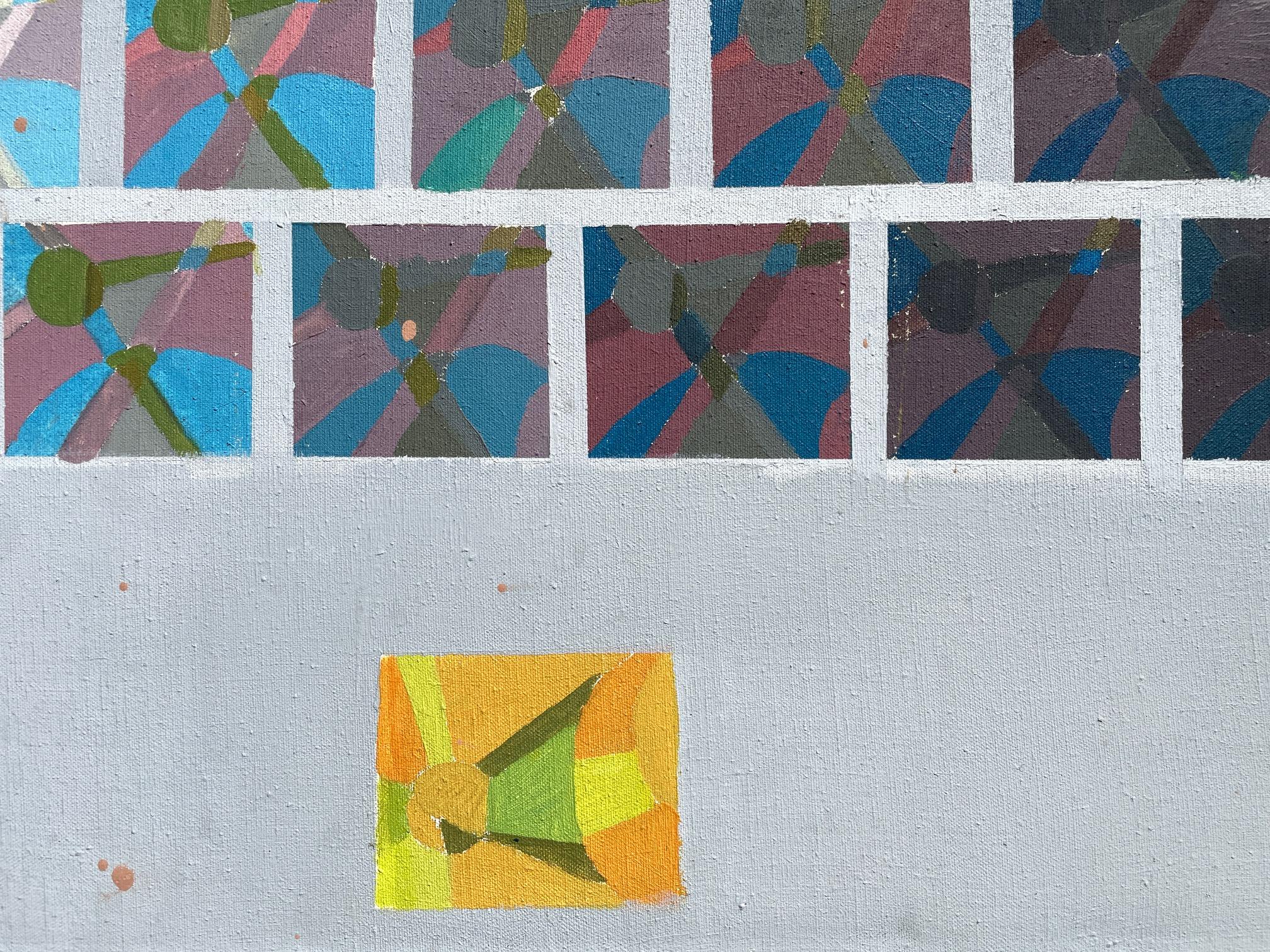 « San Miguel » de Steven H. Rehfeld - abstrait géométrique rouge, bleu et jaune en vente 8