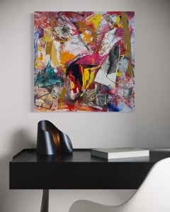 "Singularity" - Bright and Colorful Mixed Media Textured Abstract Painting