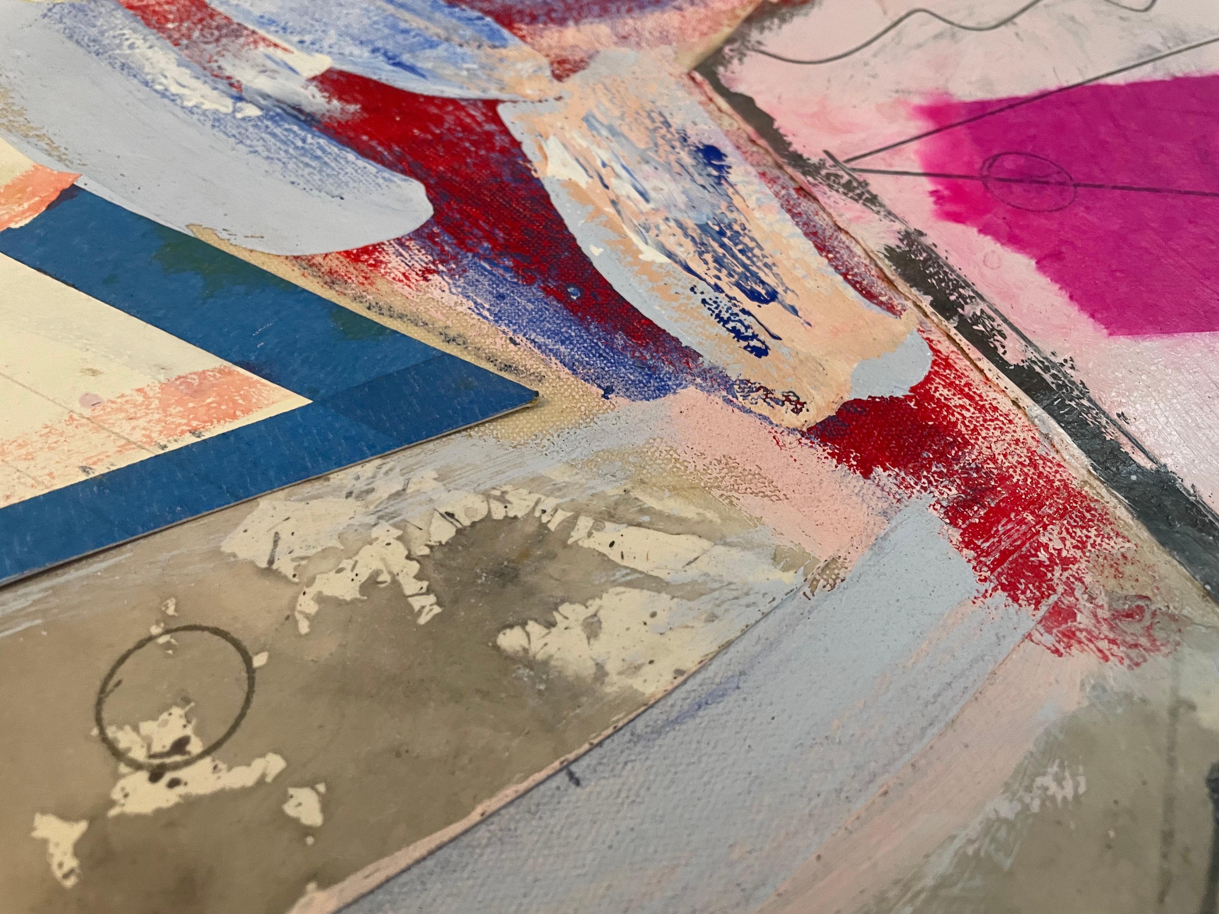 'Subliminal' Colorful Mixed Media Contemporary Abstract by Steven H. Rehfeld For Sale 2