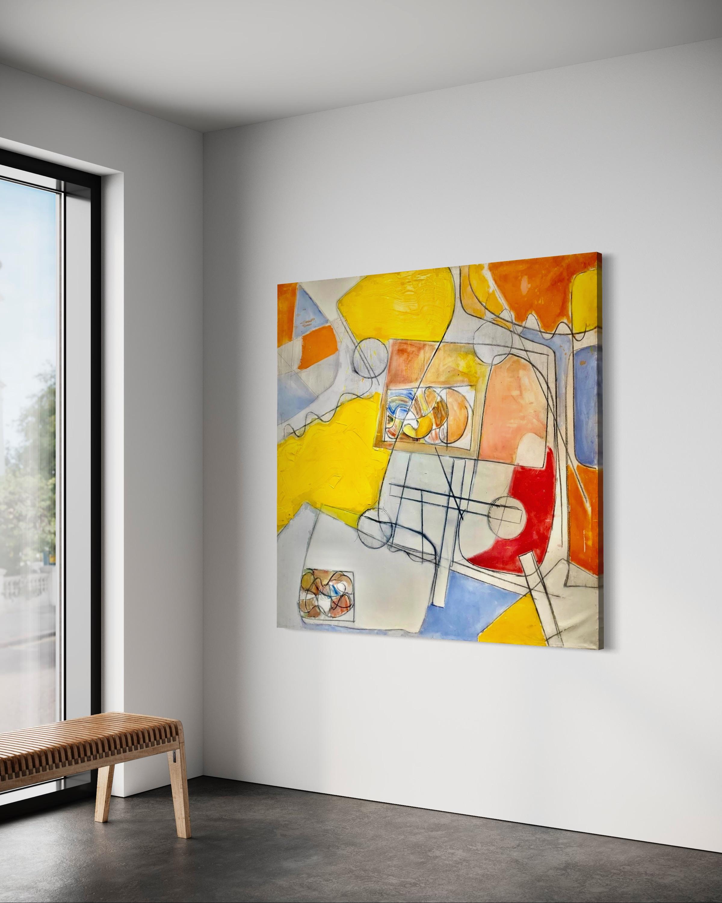 « Sunset Over Asilomar » de Steven H. Rehfeld - Abstrait blanc, orange et bleu en vente 10