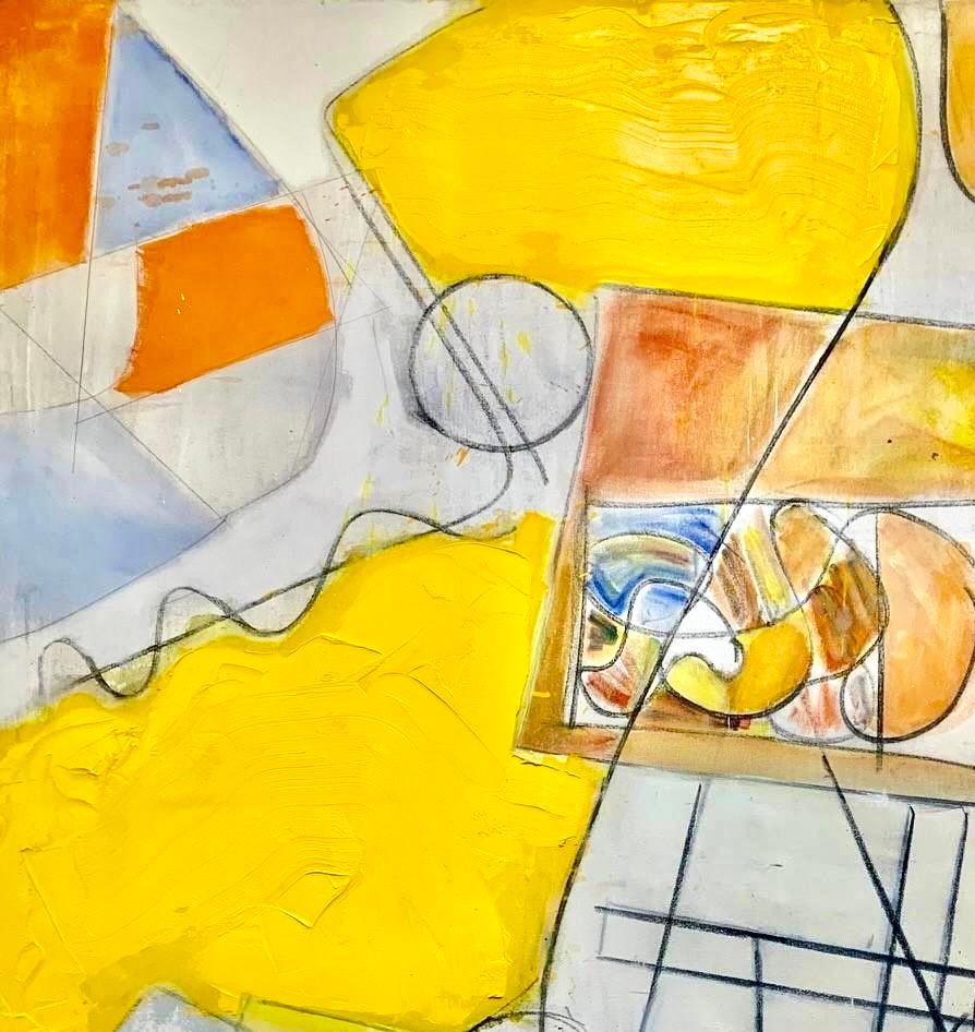 « Sunset Over Asilomar » de Steven H. Rehfeld - Abstrait blanc, orange et bleu en vente 2