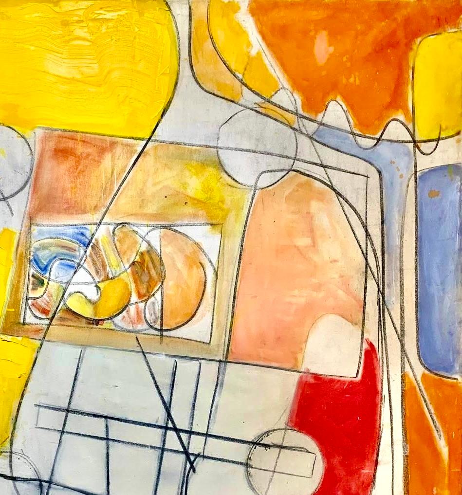 « Sunset Over Asilomar » de Steven H. Rehfeld - Abstrait blanc, orange et bleu en vente 3