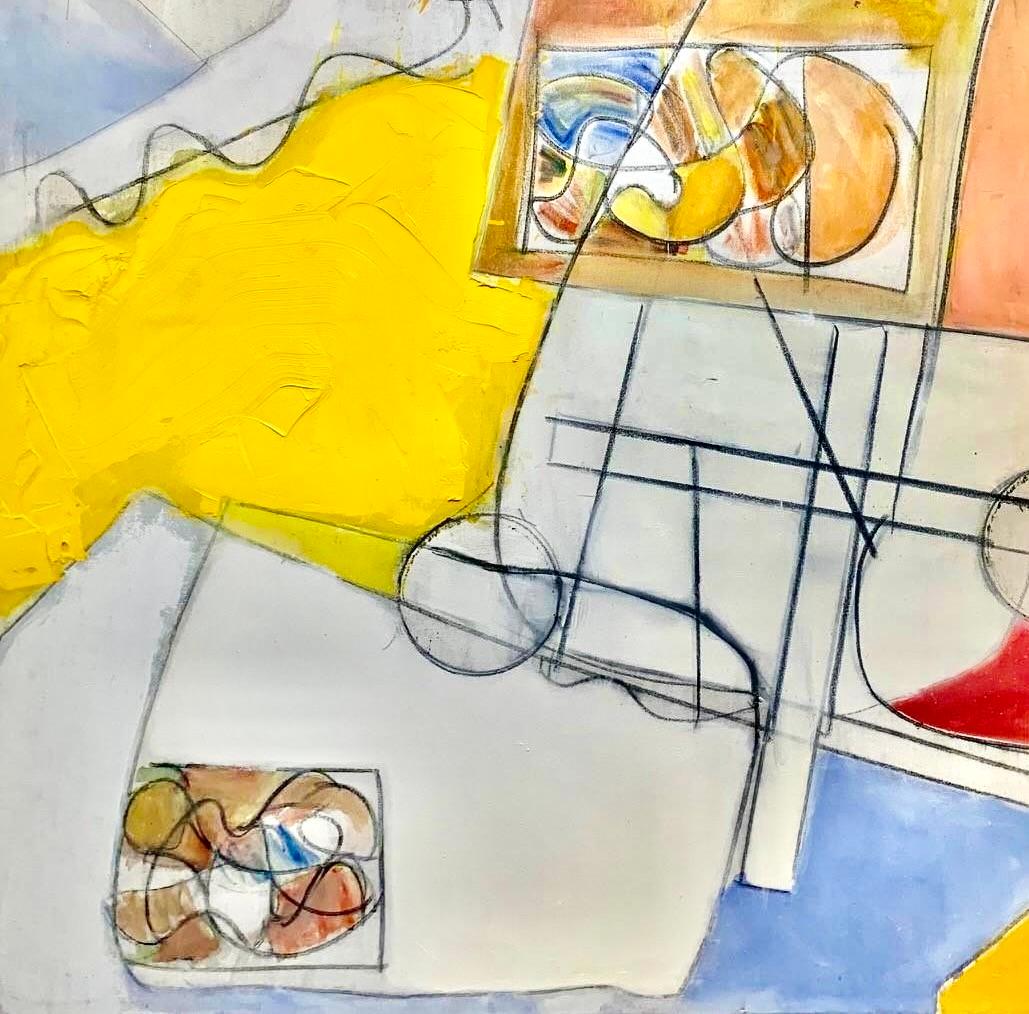 « Sunset Over Asilomar » de Steven H. Rehfeld - Abstrait blanc, orange et bleu en vente 4