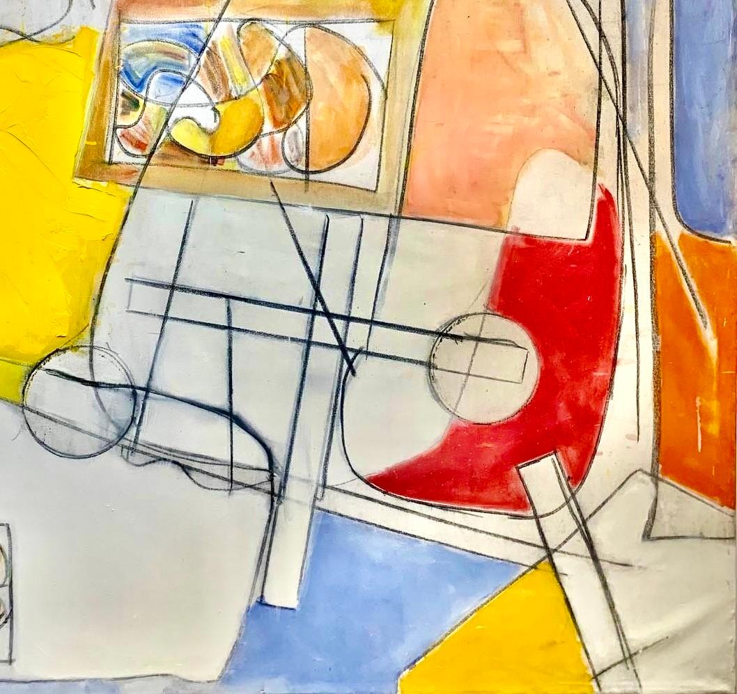 « Sunset Over Asilomar » de Steven H. Rehfeld - Abstrait blanc, orange et bleu en vente 5