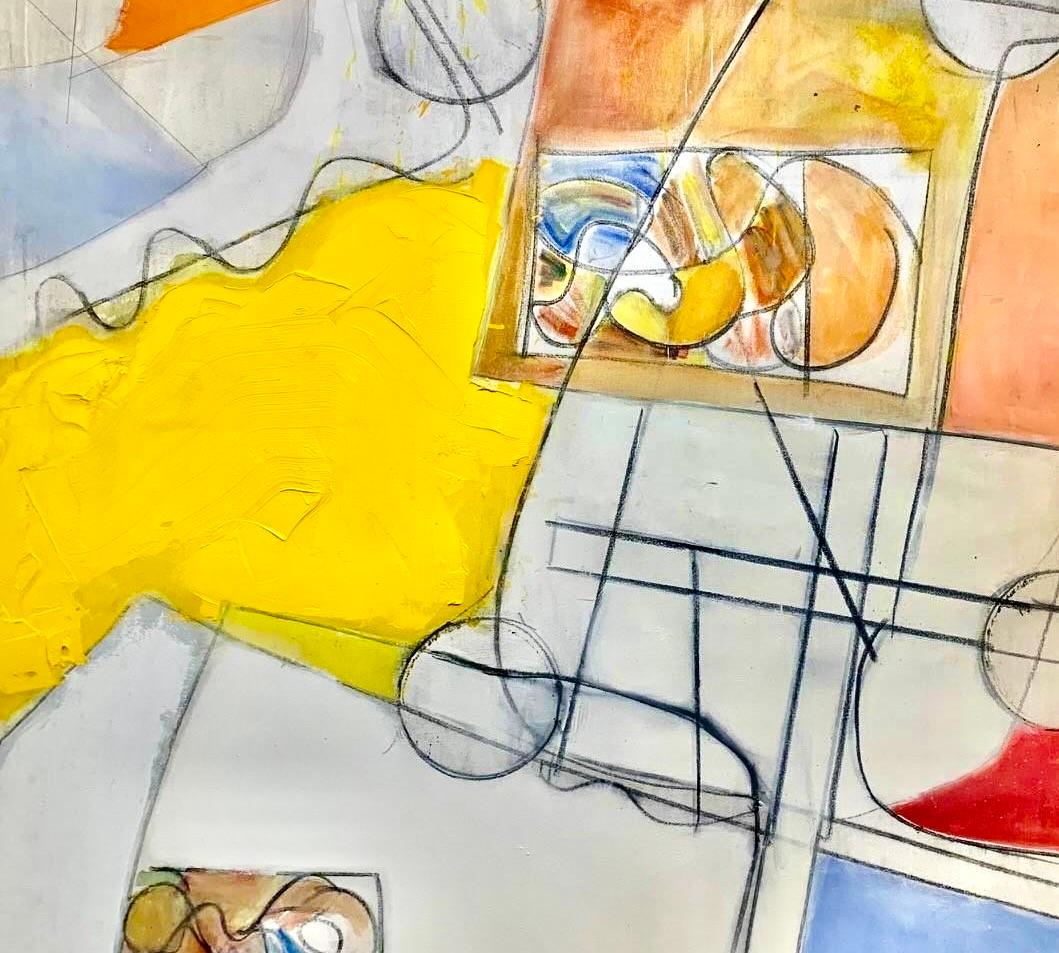 « Sunset Over Asilomar » de Steven H. Rehfeld - Abstrait blanc, orange et bleu en vente 7