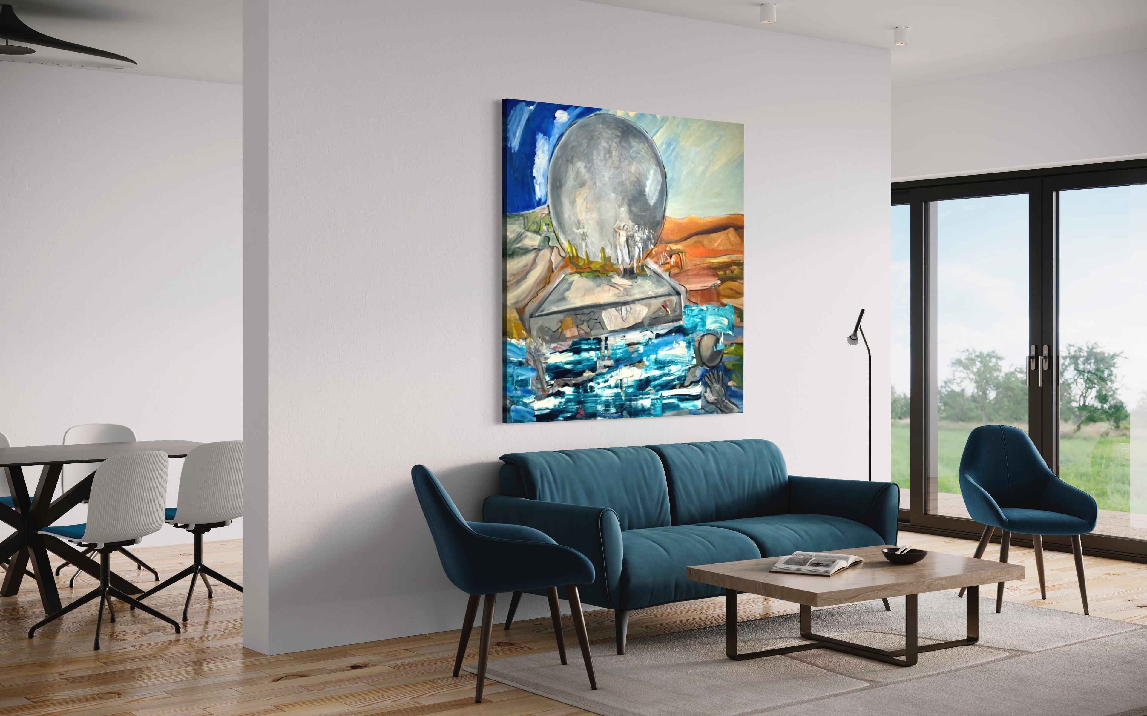  'Atlas' - Large Abstract Figurative Landscape For Sale 5