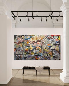 "Feast" - Very Large Epic Figurative Expressionist Surrealist Abstract Scene
