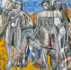 "Unfinished Union" by Rehfeld - Very Large Stunning Figurative Abstract Painting