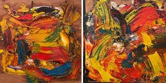 "Unity & Distinction" Colorful Diptych Mixed Media Contemporary Abstract