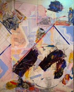 Techniques mixtes abstraites contemporaines originales sur toile Untitled de Steven
