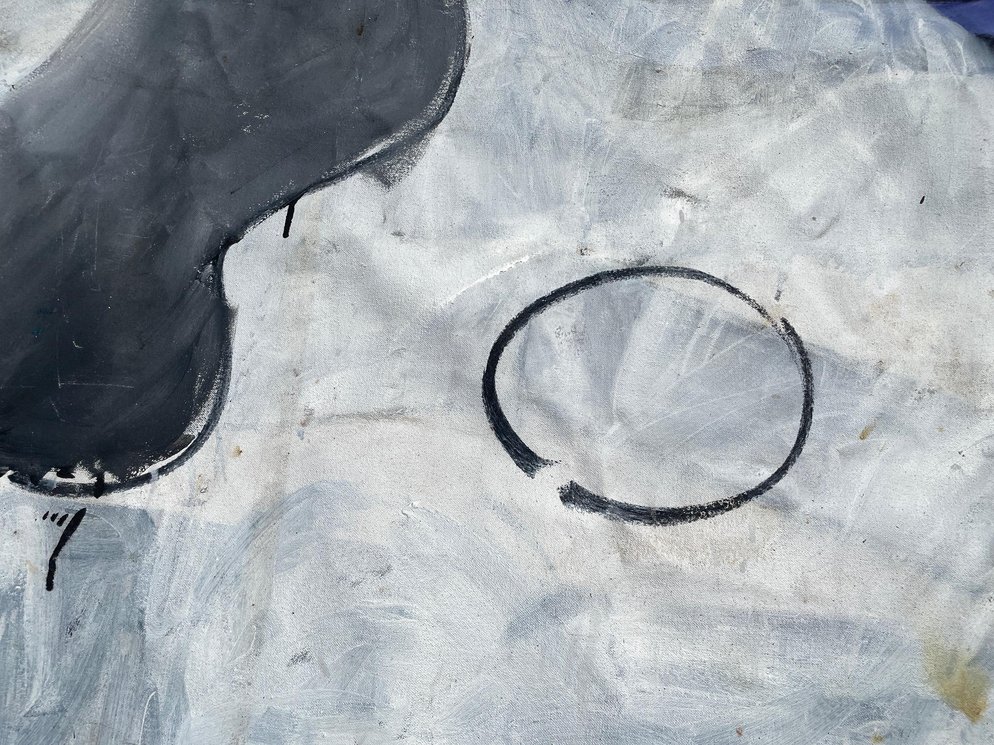 'Untitled' by Steven H. Rehfeld - Large Gray, White, and Red Mixed Media Artwork For Sale 7