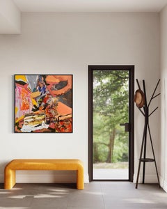 'Untitled' by Steven H. Rehfeld - Orange and Black Contemporary Abstract