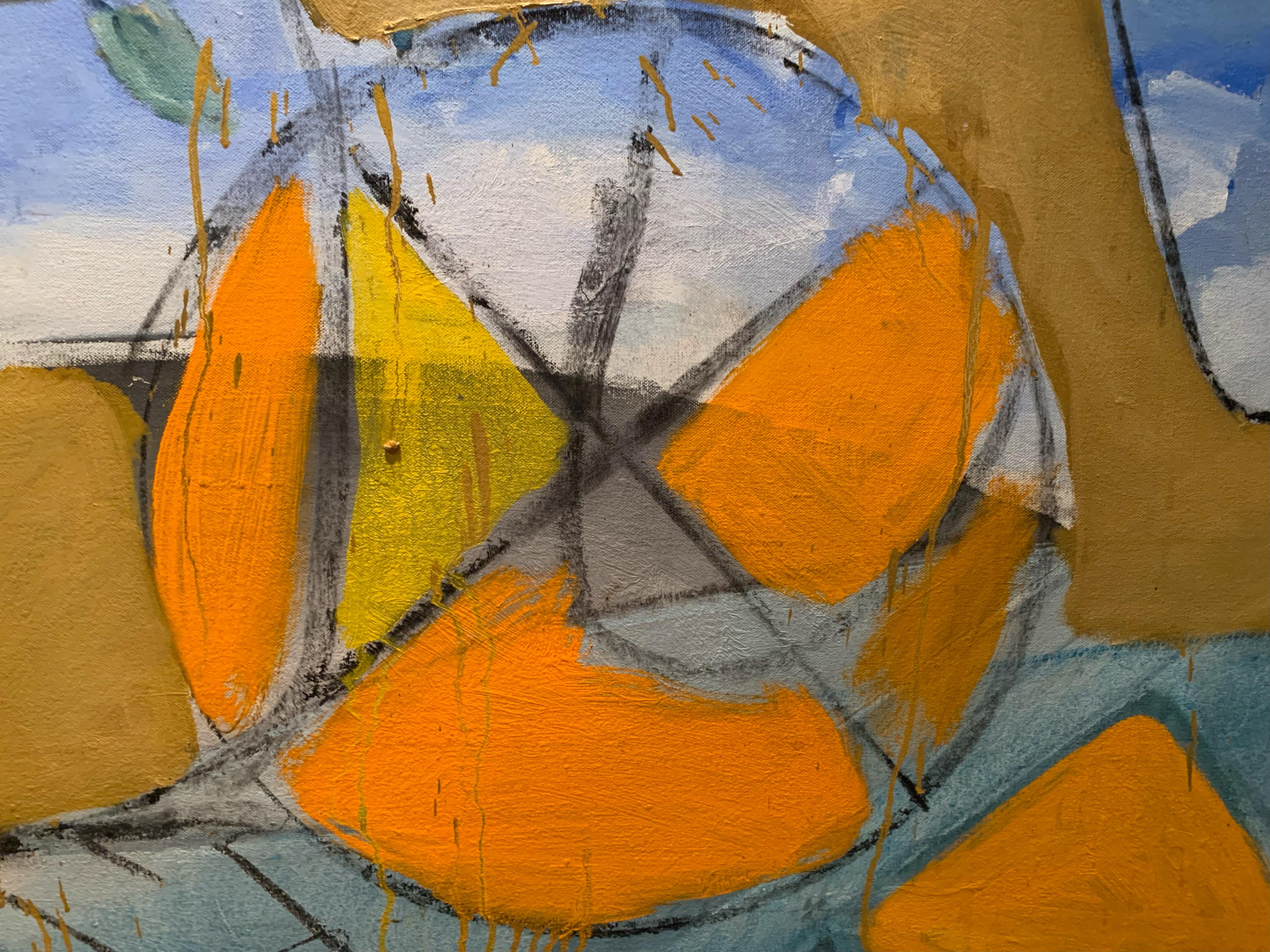 'Oasis' di Steven H. Rehfeld - Astratto contemporaneo arancione e blu molto grande in vendita 5