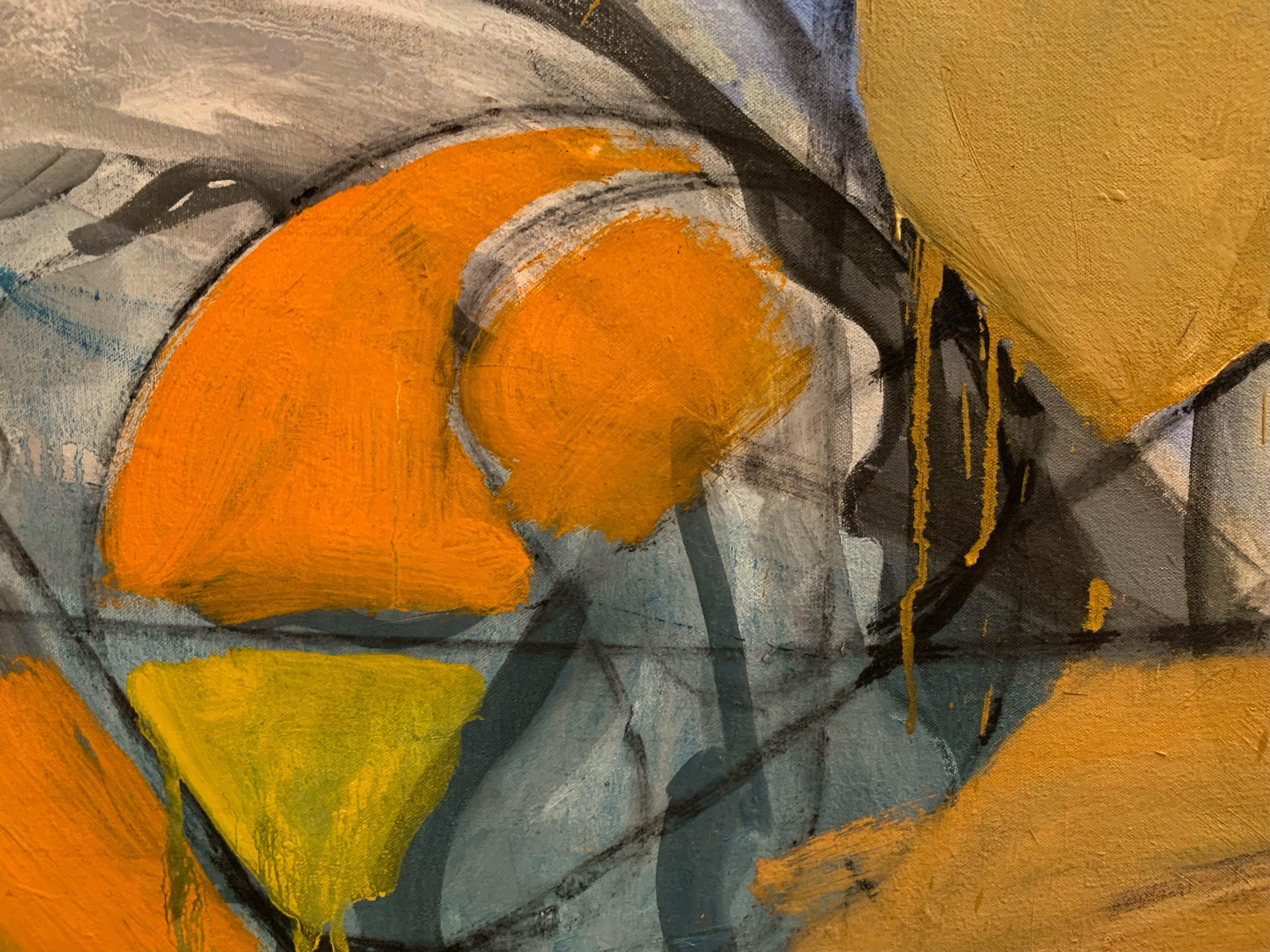 'Oasis' di Steven H. Rehfeld - Astratto contemporaneo arancione e blu molto grande in vendita 6