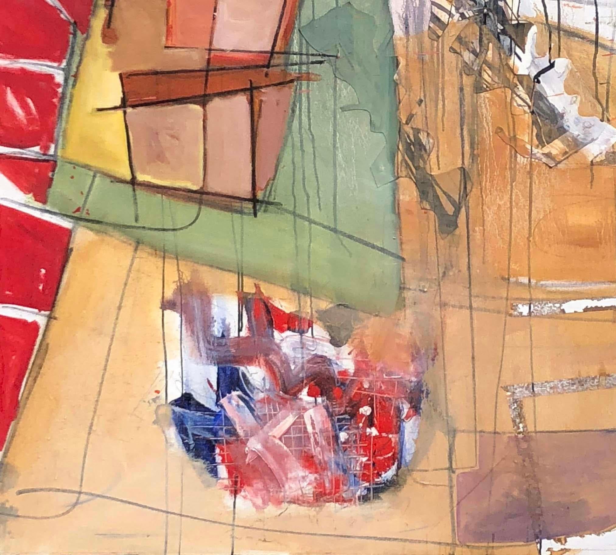 'Untitled' by Steven H. Rehfeld - Large Orange and Red Abstract Painting For Sale 1
