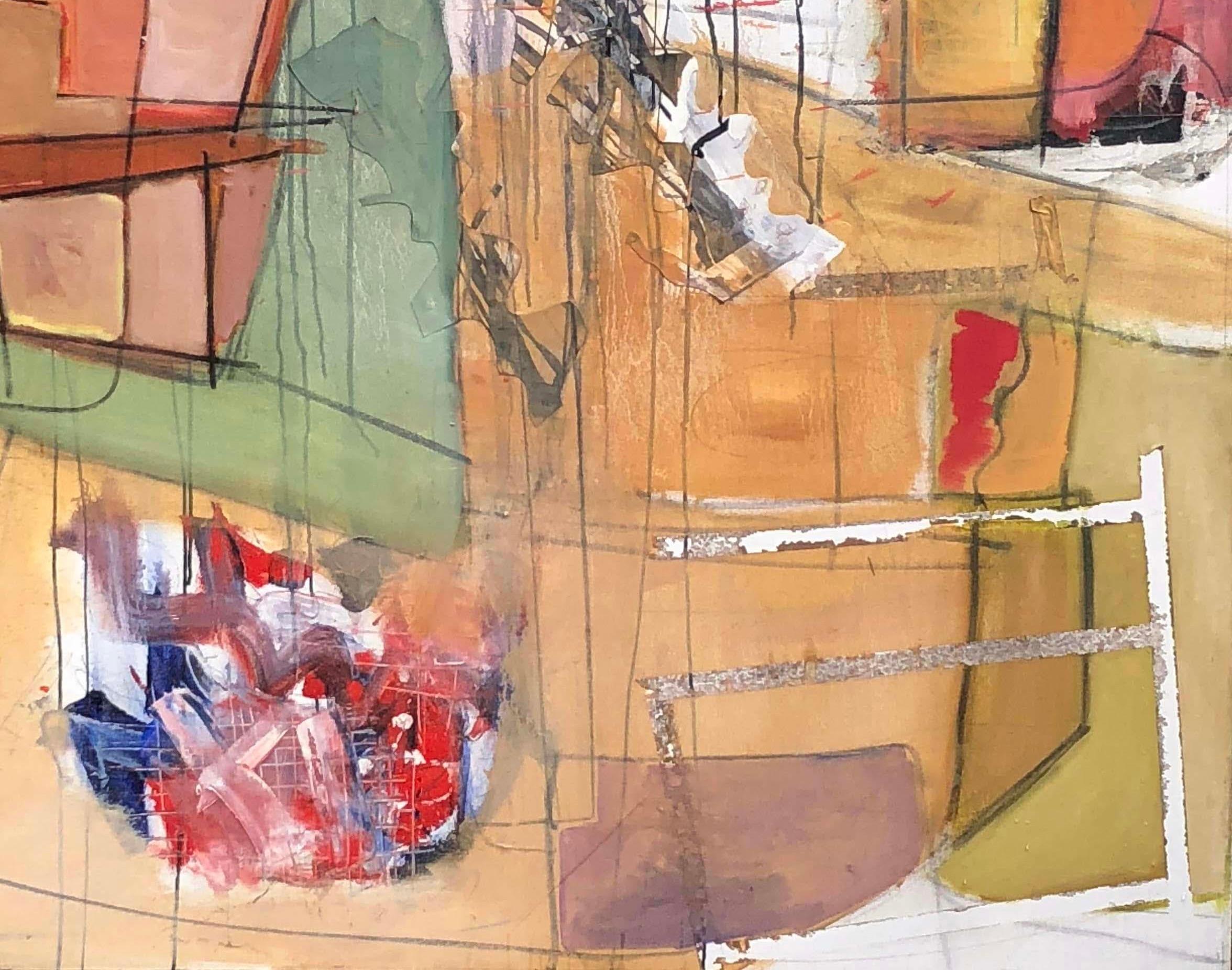 'Untitled' by Steven H. Rehfeld - Large Orange and Red Abstract Painting For Sale 5