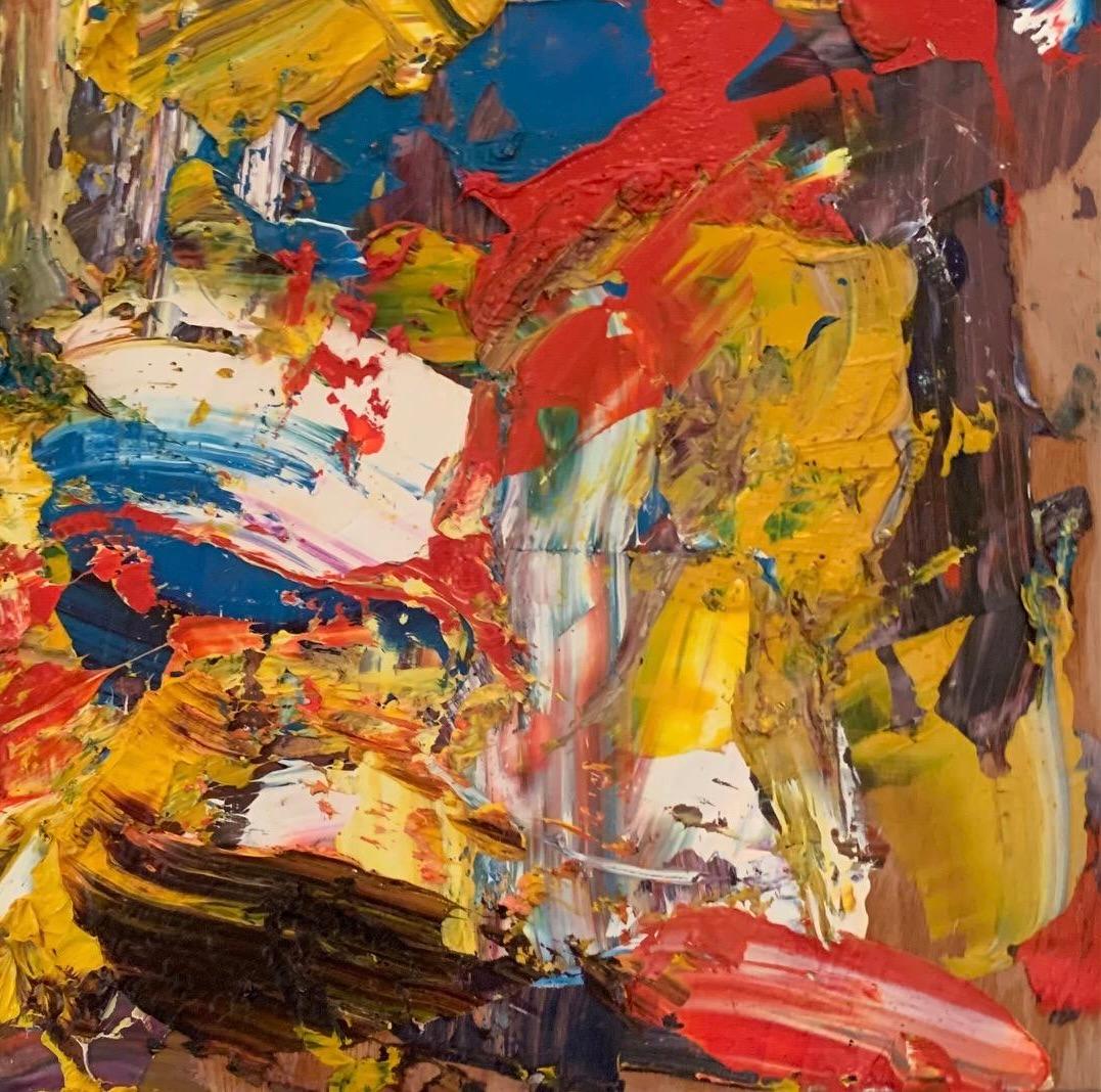 'Untitled' by Steven H. Rehfeld - Small Red, Yellow, Blue, and White Abstract For Sale 3