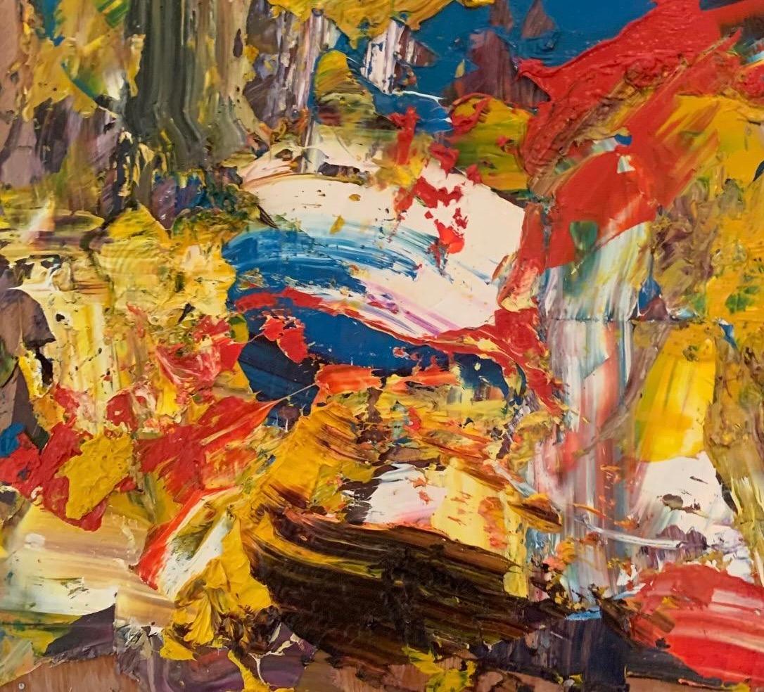 'Untitled' by Steven H. Rehfeld - Small Red, Yellow, Blue, and White Abstract For Sale 4
