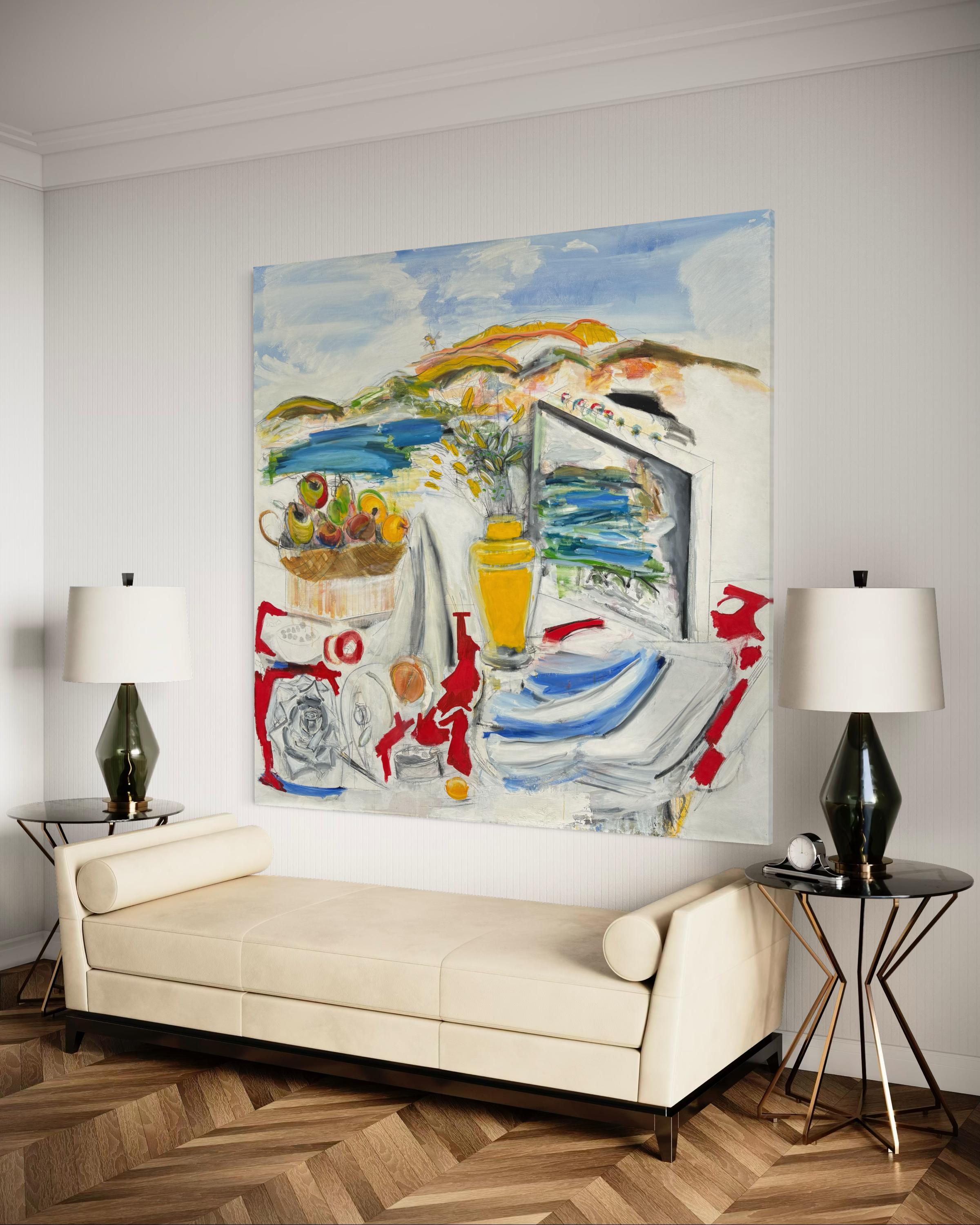 'Jarrón Amarillo' Bodegón Arte Contemporáneo Pintura Grande  O/c Por Steven en venta 3