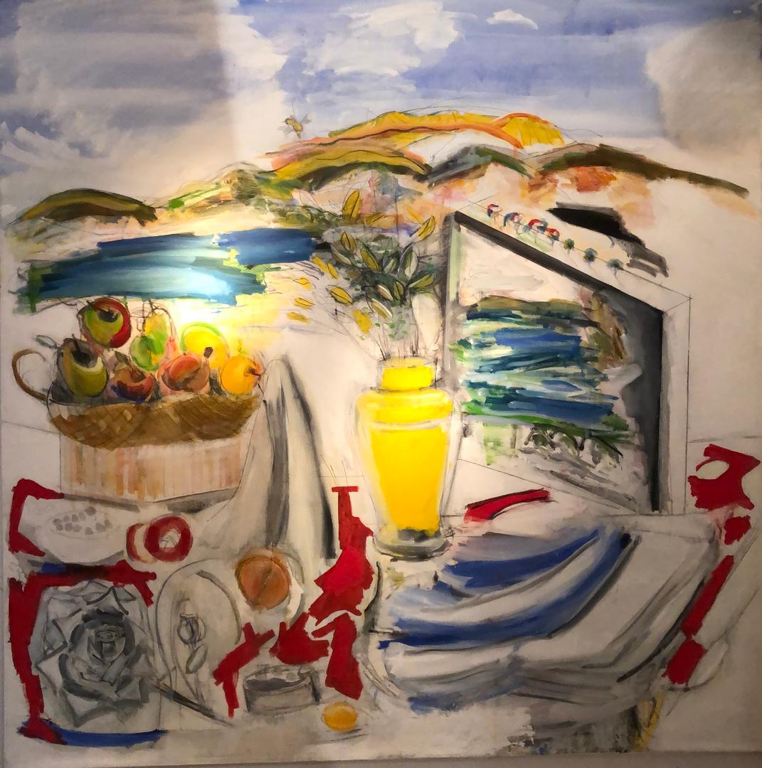 „Gelbe Vase“ Zeitgenössisches großes Gemälde, Stillleben  O/c von Steven