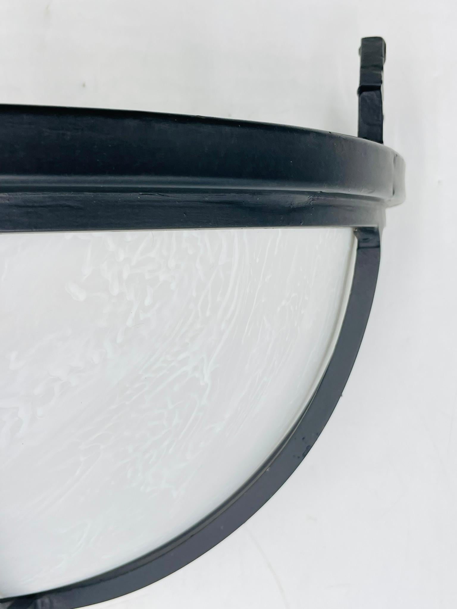 Steven Handelman 'Parma' Applique in ferro nero con vetro bianco, USA, 2022 in vendita 1