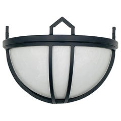 Steven Handelman ‘Parma’ Black Iron Wall Sconce with White Glass, USA, 2022