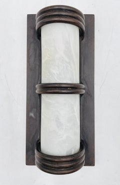 Steven Handelman Studios "Park Avenue" Bronzed and Glass Wall Sconce, 1996