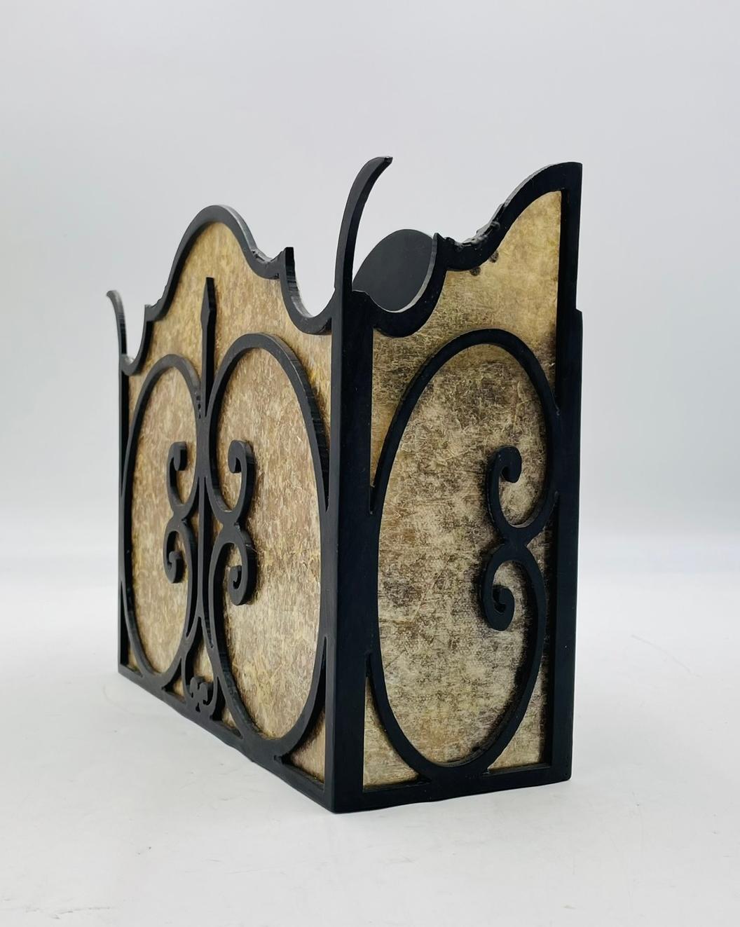 Steven Handelman Studios Spanish Revival Wrought Iron Wall Sconce & Mica Panels For Sale 1