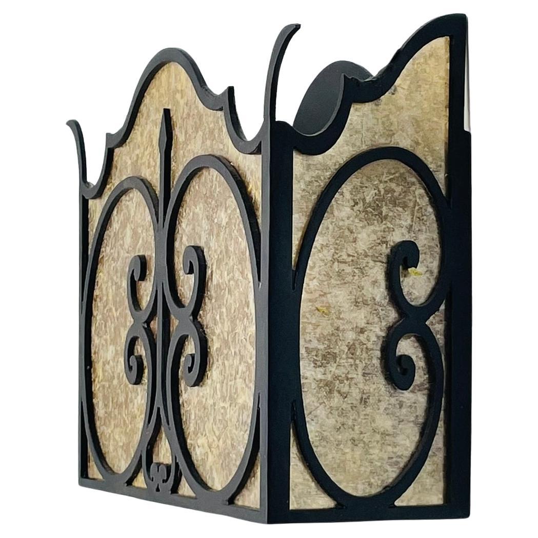Steven Handelman Studios Spanish Revival Schmiedeeisen Wandleuchter & Glimmer Panels