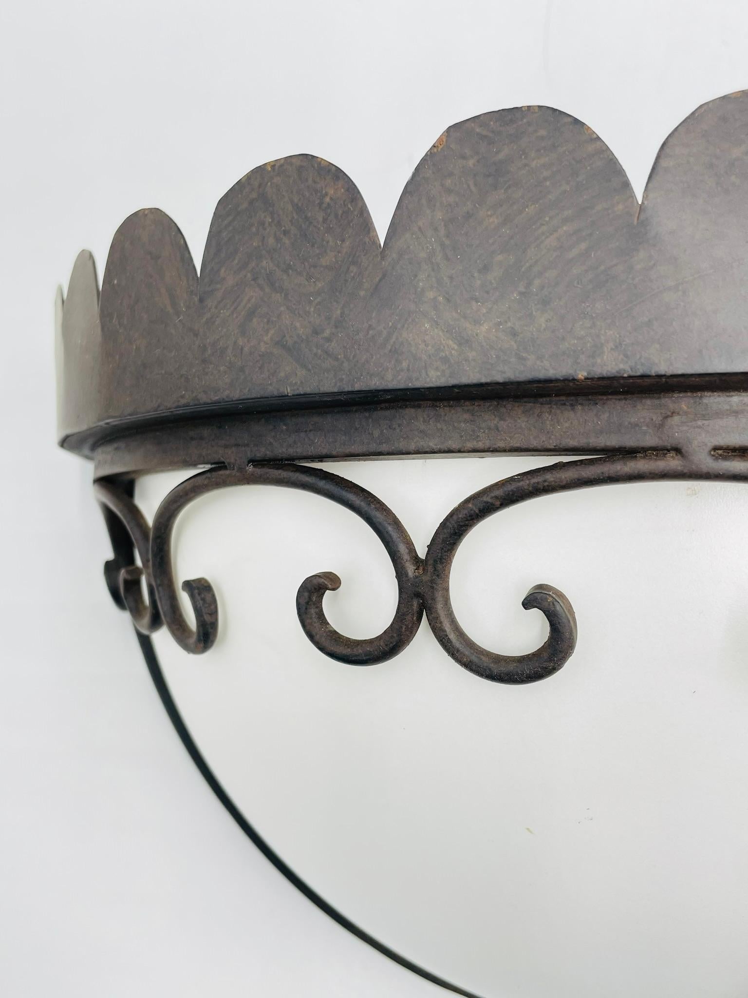 Steven Handelman Studios Wrought Iron Wall Sconces with White Lucite Shades For Sale 5
