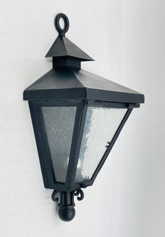 Steven Handelman ‘Vico’ 9” Black Iron Wall Lantern with Seeded Glass, USA, 2007