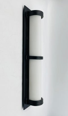 Steven Handelman Wall Sconce in Black Iron and White Acrylic