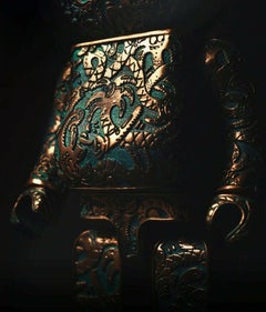 Steven Harrington Copper Patina 400% Bearbrick Modern Contemporary Sculpture