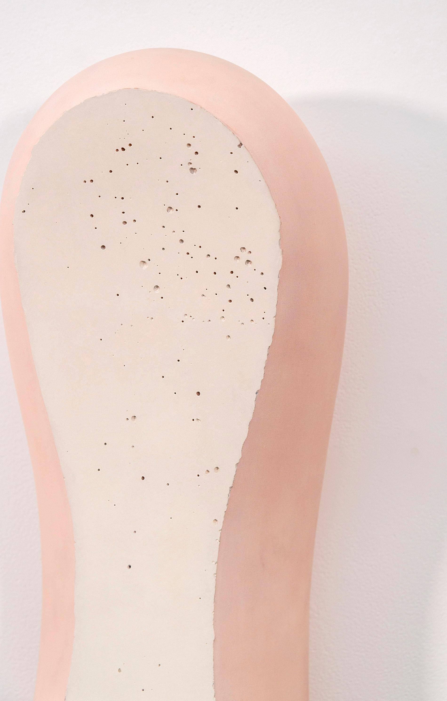 This distinctive wall sculpture by master ceramicist Steven Heinemann was inspired by the natural world. Hive’s organic form is enhanced by its creamy white palette. Heinemann sanded into the surface of the clay to reveal air pockets caused by