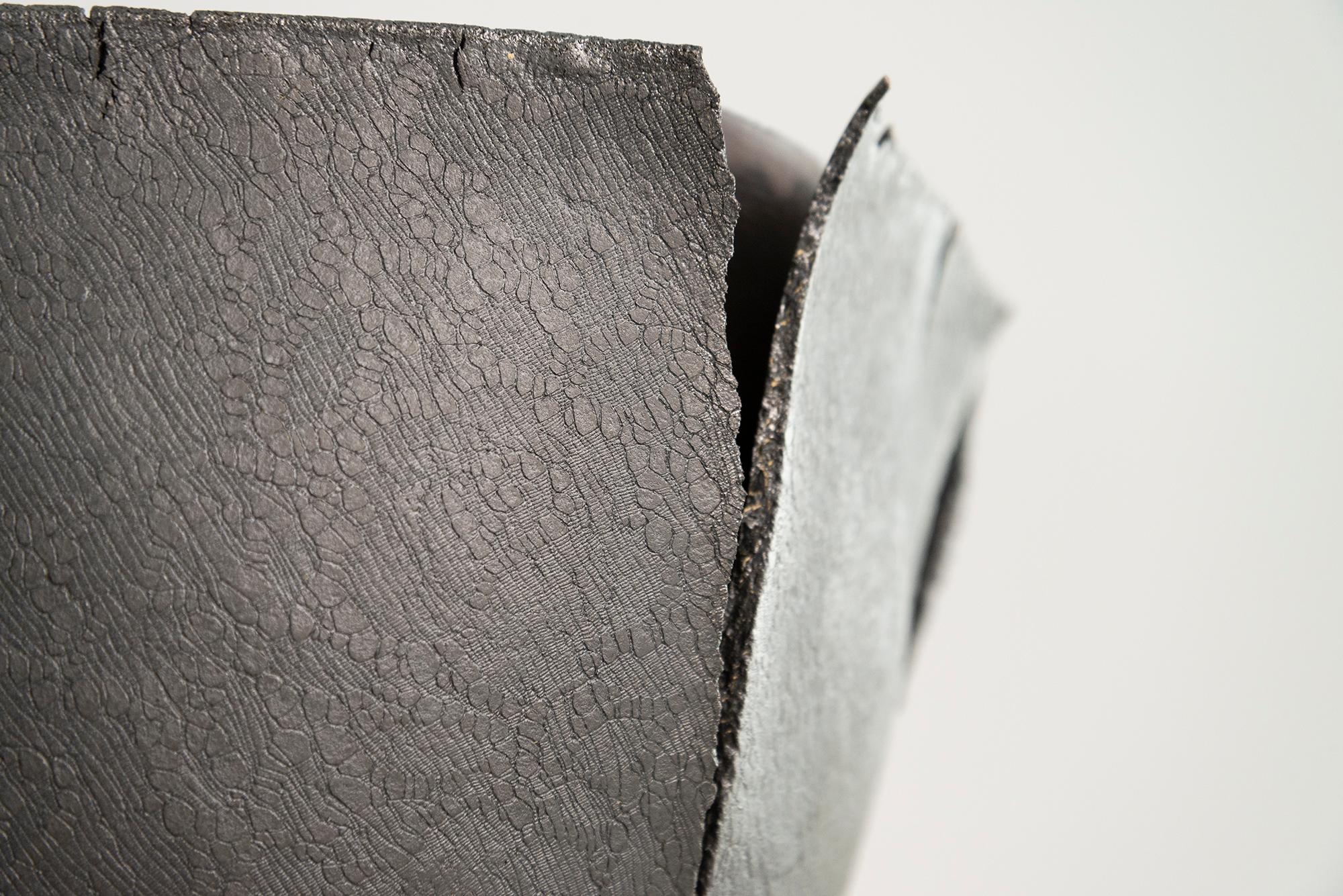 Husk Series #1 (black) - contemporary, abstract, ceramic, indoor sculpture For Sale 8
