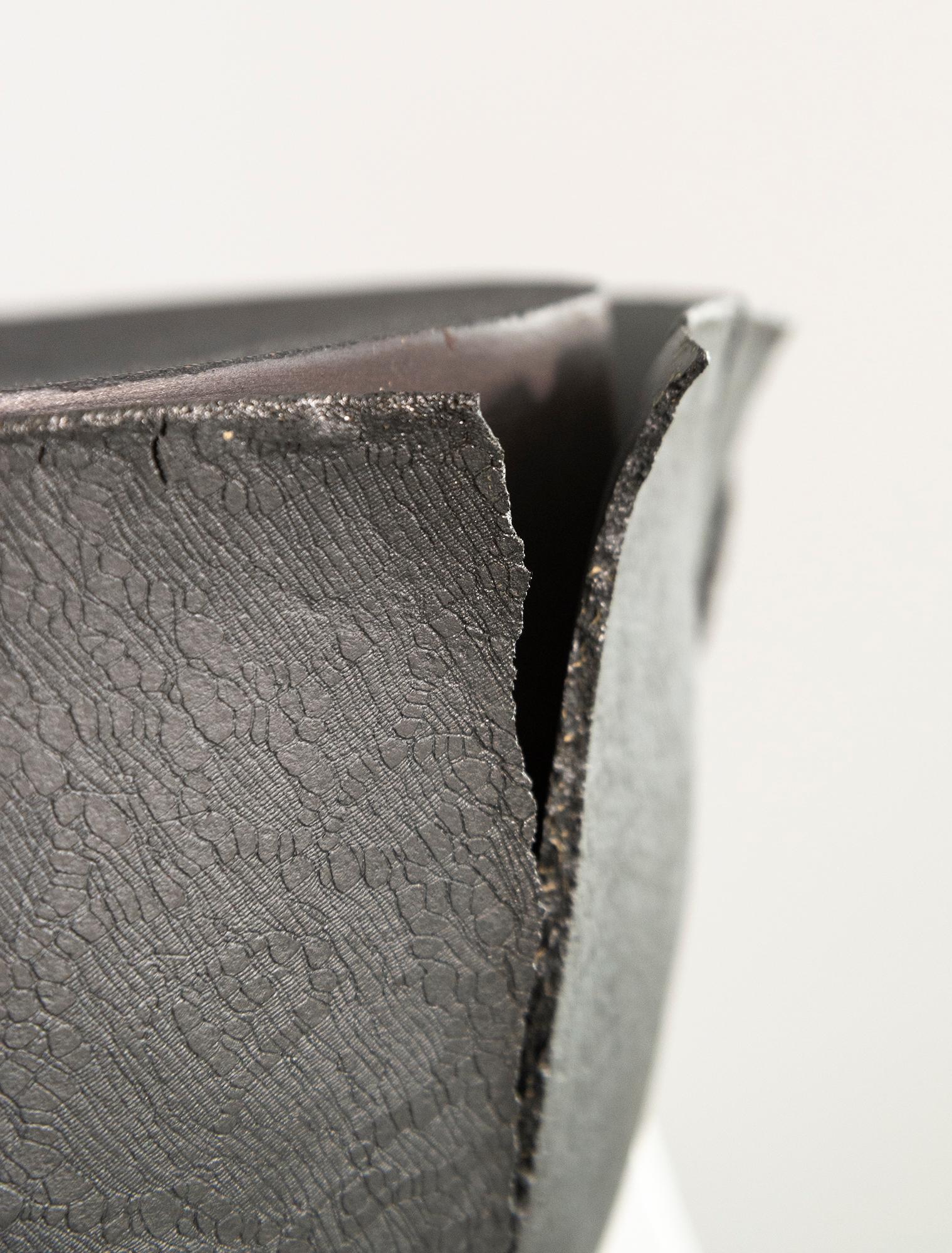 Husk Series #1 (black) - contemporary, abstract, ceramic, indoor sculpture For Sale 9