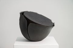 Husk Series #1 (black) - contemporary, abstract, ceramic, indoor sculpture