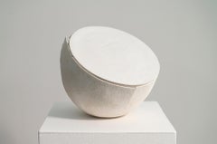 Husk Series #4 (white) - contemporary, handmade, ceramic sculpture