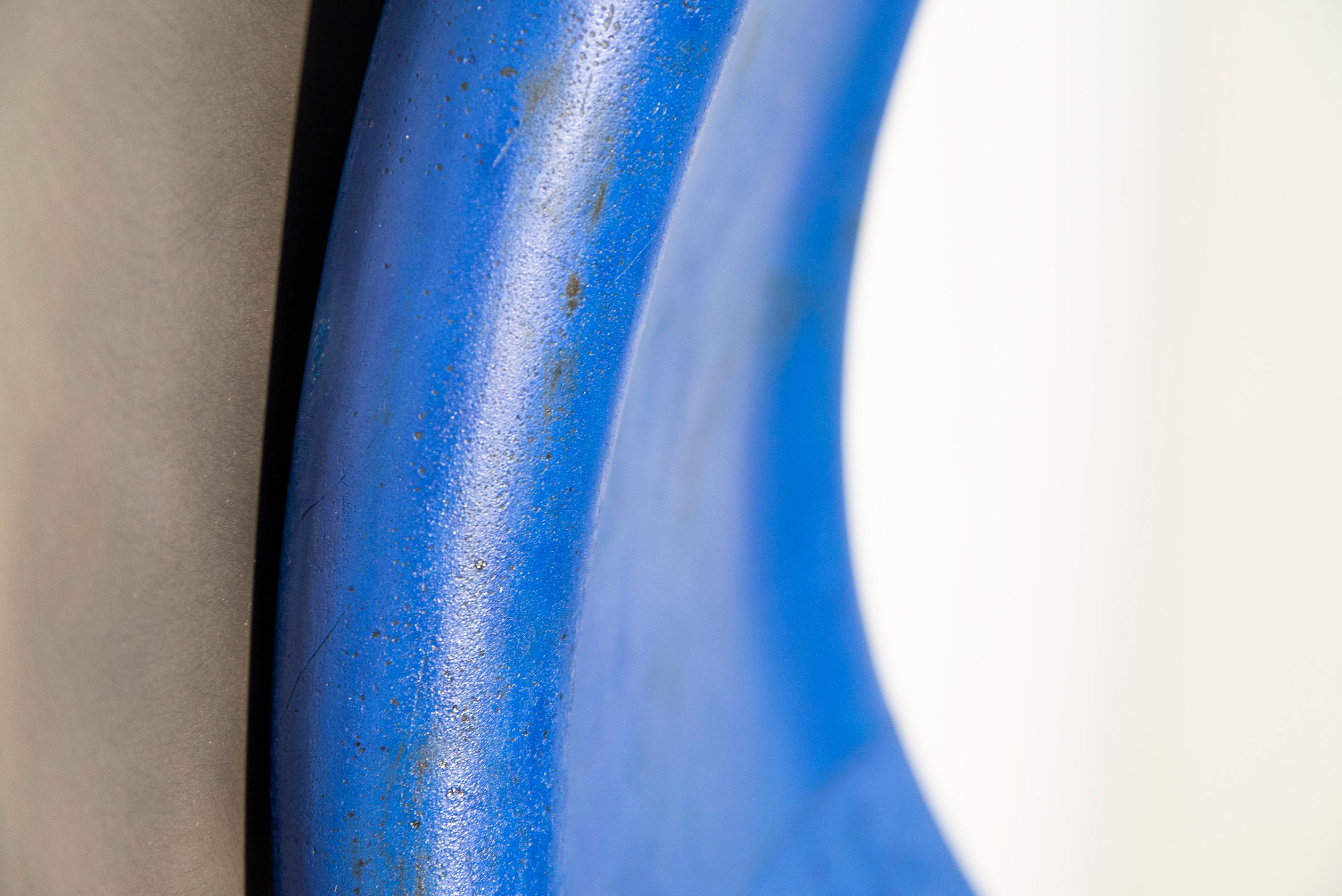 letsgoawayforawhile - playful, blue, abstract, elongated, ceramic wall sculpture For Sale 10