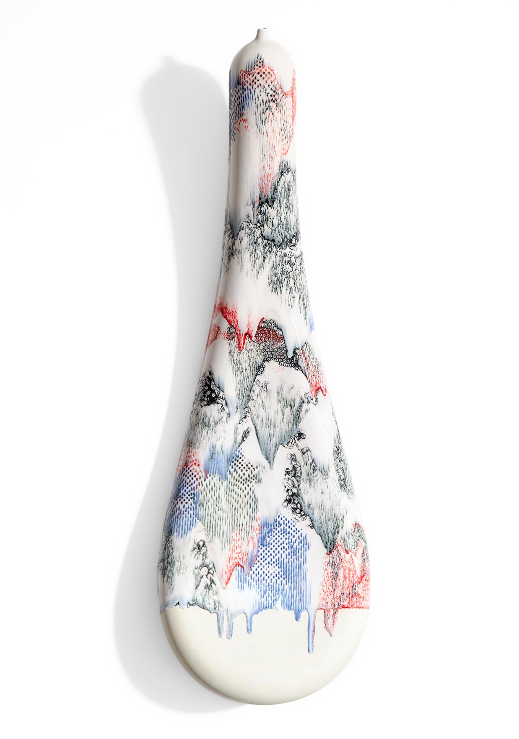 Seven Story Mountain - escultura mural contemporánea, abstracta y de cerámica - Sculpture de Steven Heinemann